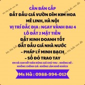 SIÊU PHẨM ĐẤT ĐẤU GIÁ VÀNH ĐAI 4 – VƯỜN DĨM KIM HOA, MÊ LINH, HÀ NỘI